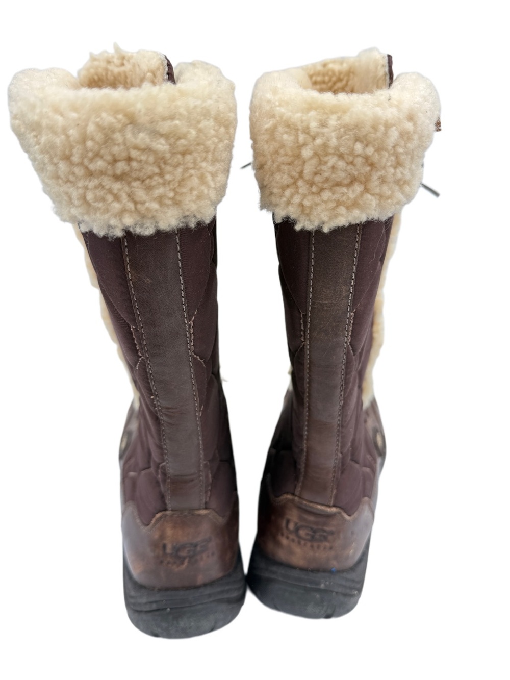 UGG Capstone Waterproof Quilted Winter Boots Brown Women’s Size 9 - Picture 4 of 6